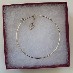 New Treble Clef Music Silver Bracelet